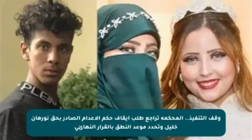 وقف التنفيذ.. المحكمة تراجع طلب إيقاف حكم الإعدام الصادر بحق نورهان خليل وتحدد موعد النطق بالقرار النهائي